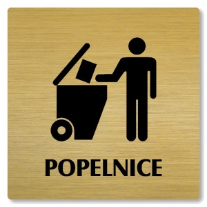 Popelnice, 148x148mm, zlatá, Nevada